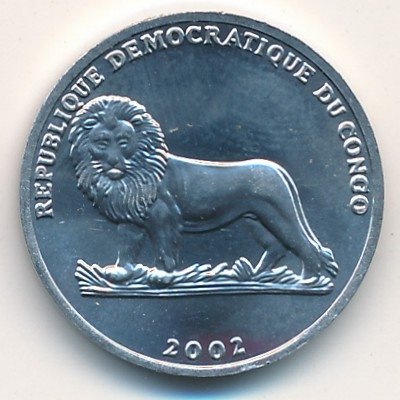Конго 25 сентим 2002 год - Животные. Конголезская безкоготная выдра