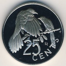 Виргинские острова 25 центов 1973 год - Кукушки