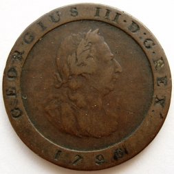Остров Мэн 1/2 пенни 1798 год Георг III