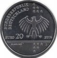 Германия 20 евро 2016 год - 200 лет со дня рождения Эрнста Литфасса