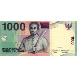 Индонезия 1000 рупий 2009 год - Капитан Паттимура (Томас Матулеси). Молуккские острова - XF
