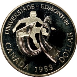 Канада 1 доллар 1983 год - XII Универсиада в Эдмонтоне (Proof)