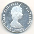 Остров Святой Елены 25 пенсов 1980 год - 80 лет со дня рождения Королевы Матери