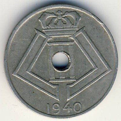 Бельгия 5 сантимов 1940 год BELGIE-BELGIQUE