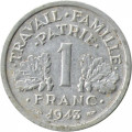 Франция 1 франк 1943 год (без отметки МД)