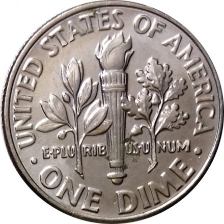 США 1 дайм (10 центов) 2010 год - Франклин Рузвельт (D)