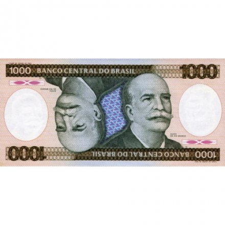 Бразилия 1000 крузейро 1986 год - Барон Рио-Бранко. Теодолит - UNC