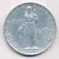 Ватикан 10 лир 1953 год - Папа Пий XII