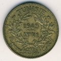 Тунис 1 франк 1945 год