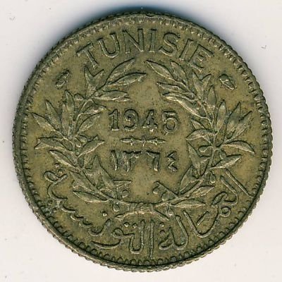 Тунис 1 франк 1945 год