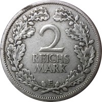 Монета Веймарская республика 2 рейхсмарки 1926 год (E)