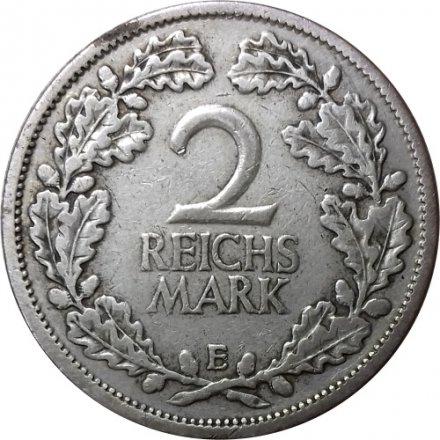 Веймарская республика 2 рейхсмарки 1926 год (E)