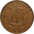 Великобритания 1/2 пенни 1942 год