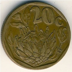 ЮАР 20 центов 1993 год - Королевская протея