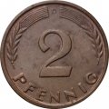 ФРГ 2 пфеннига 1965 год (D)