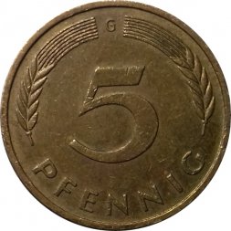 ФРГ 5 пфеннигов 1990 год - G