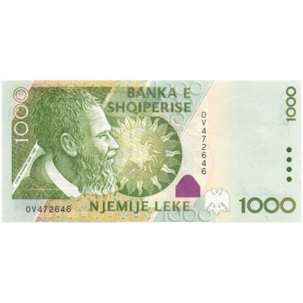 Албания 1000 лек 2001 год - Портрет Петера Богдани UNC