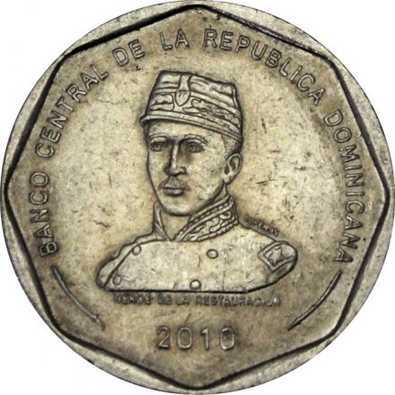 Доминиканская республика 25 песо 2010 год - Грегорио Луперон