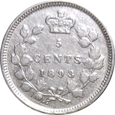 Канада 5 центов 1893 год