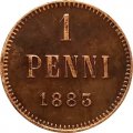 Финляндия 1 пенни 1883 год - Александр III - XF