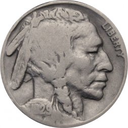 США 5 центов 1929 год - Buffalo Nickel (Без отметки монетного двора)