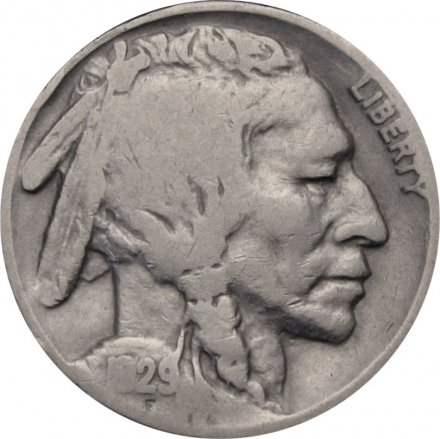США 5 центов 1929 год - Buffalo Nickel (Без отметки монетного двора)
