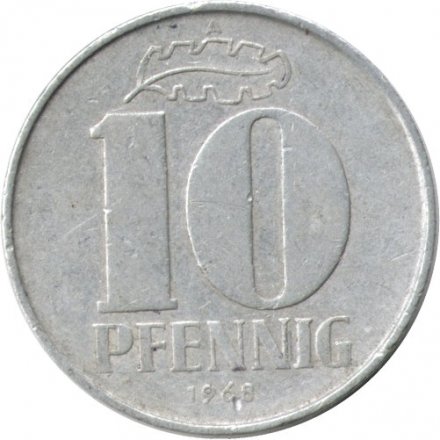 ГДР 10 пфеннигов 1968 год 