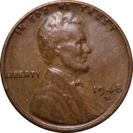 США 1 цент 1948 год - Линкольн (D)