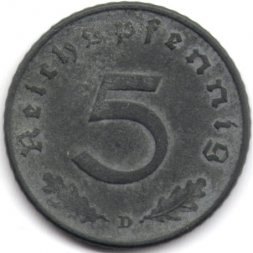 Третий Рейх 5 рейхспфеннигов 1940 год (D)
