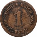 Германия 1 пфенниг 1891 год (A)
