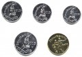 Набор из 5 монетовидных жетонов Донбасс 2015 год