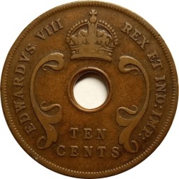 Восточная Африка 10 центов 1936 год (без отметки монетного двора)
