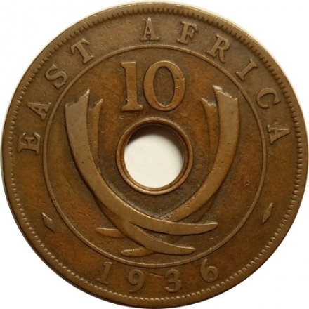 Восточная Африка 10 центов 1936 год (без отметки монетного двора)