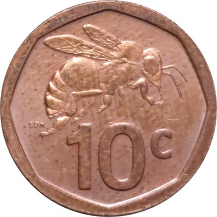 ЮАР 10 центов 2023 год - Пчела