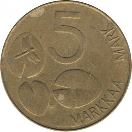 Финляндия 5 марок 1993 год - Кольчатая нерпа