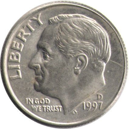 США 1 дайм (10 центов) 1997 год - Франклин Рузвельт (D)