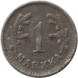 Финляндия 1 марка 1943 год (Железо, серый цвет)