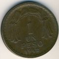 Чили 1 песо 1942 год