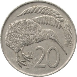 Новая Зеландия 20 центов 1967 год - Киви