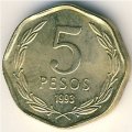 Чили 5 песо 1993 год