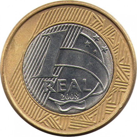 Бразилия 1 реал 2008 год - Республика