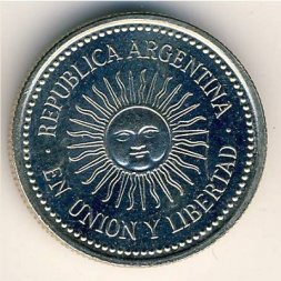 Аргентина 5 сентаво 1993 год (медно-никелевый сплав)
