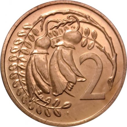 Новая Зеландия 2 цента 1968 год - Цветки куаваи BU