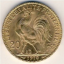 Франция 20 франков 1910 год