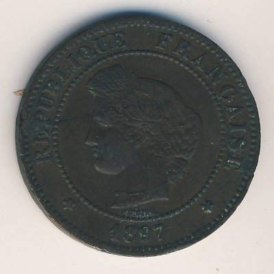 Франция 5 сантимов 1897 год