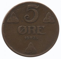Норвегия 5 эре 1923 год