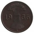 Веймарская республика 1 рейхспфенниг 1936 год (A)