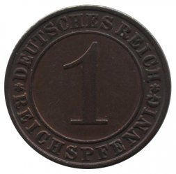 Веймарская республика 1 рейхспфенниг 1936 год (A)