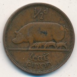 Ирландия 1/2 пенни 1937 год