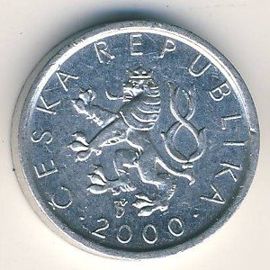 Чехия 10 геллеров 2000 год